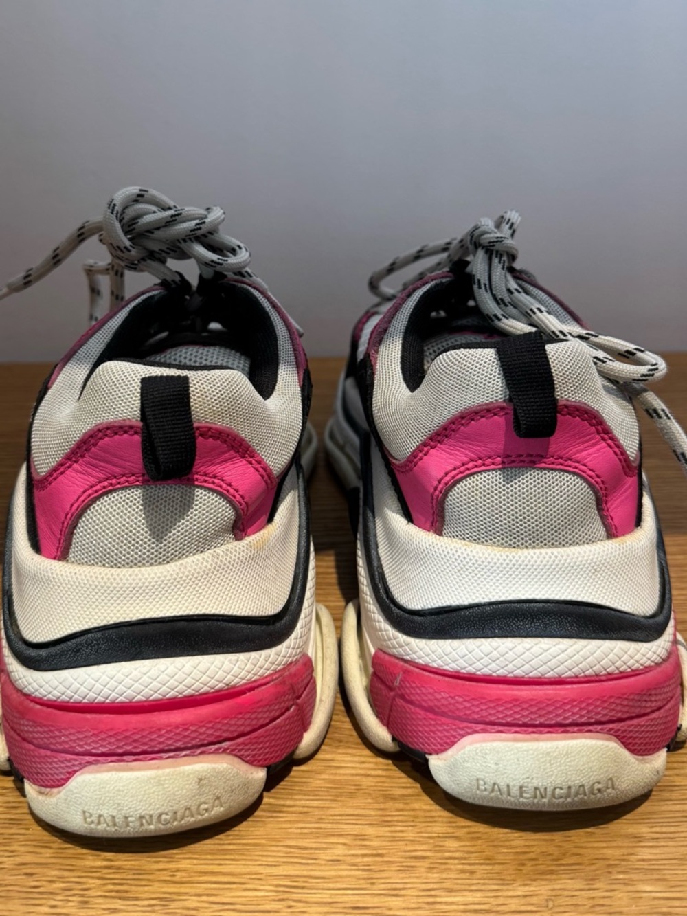 Balenciaga Women's Triple S Sneaker - White, Black & Pink Accent - Picture 3 of 5